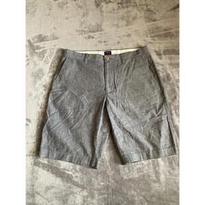 J. Crew Chino Shorts Chambray Blue Above Knee Sz 32 10” Inseam Mens Shorts